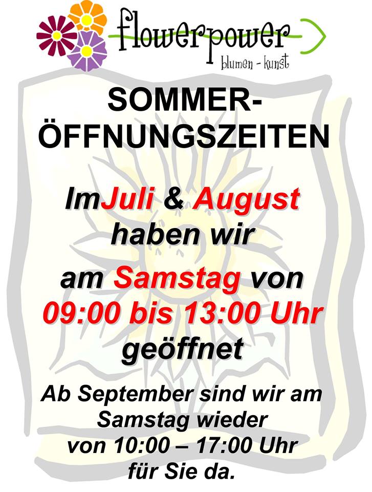 Sommeröffnungszeiten