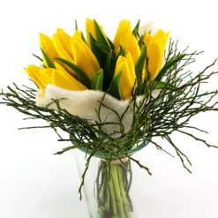 Tulpen Im Filz Creme Vase