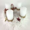 Adventkranz Plüsch Weiß