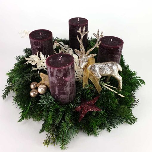 Adventkranz gebunden Hirsch