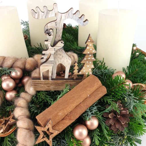 Adventkranz Tanne Creme Detail
