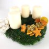 Adventkranz gewickelt creme Stern