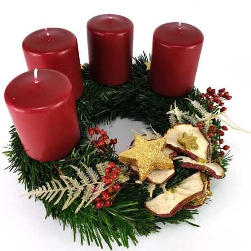 Adventkranz gewickelt rot Frucht