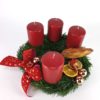 Adventkranz gewickelt rot Samt