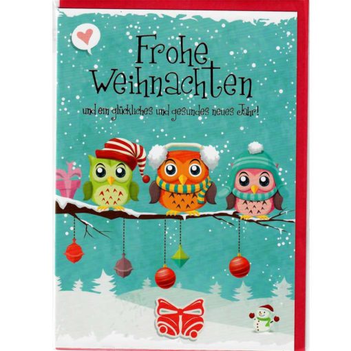 Karte Weihnachten Eulen